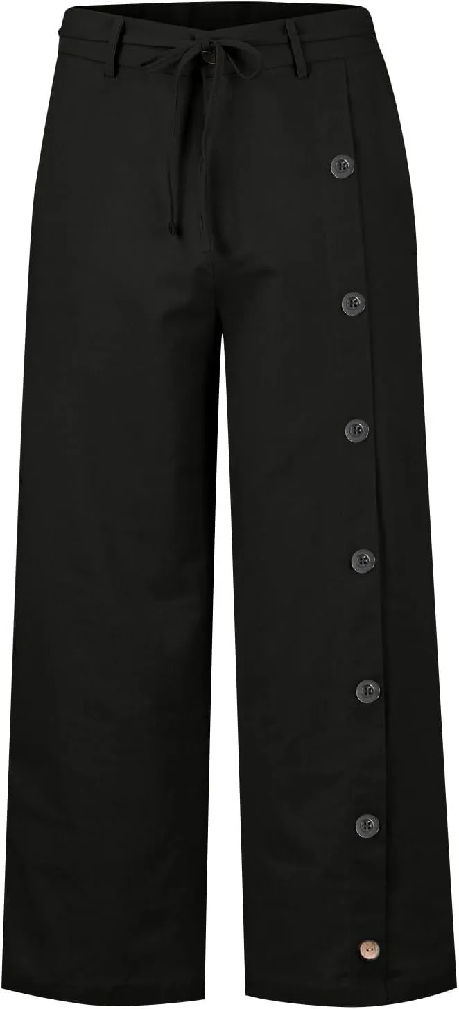 2025 Men's Casual Loose and Comfortable Casual Pants Cotton Linen Buttons Pants