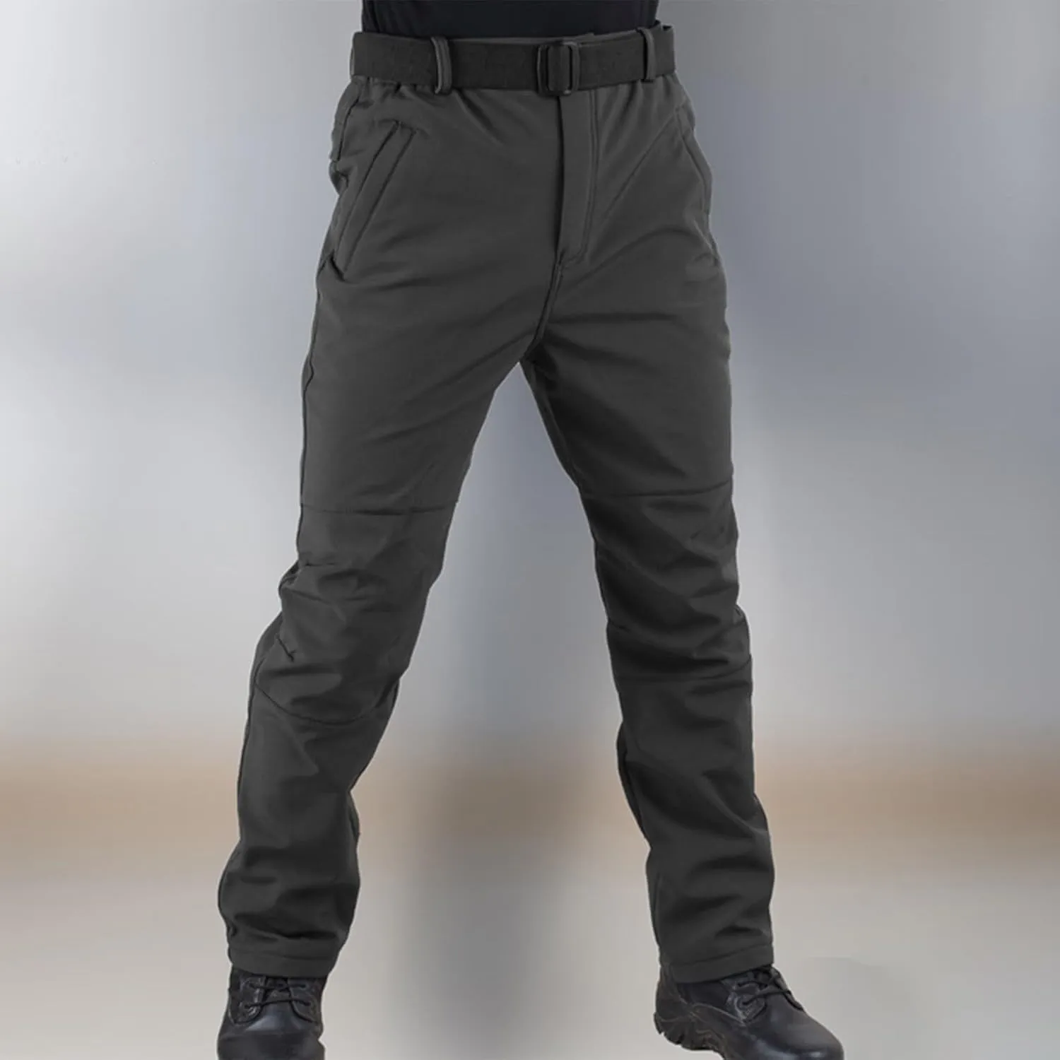 ADHOWBEW Tactical Cargo Pants for Men Elastic Waist Relaxed Fit Big and Tall Construction Pockets Hiking Trousers