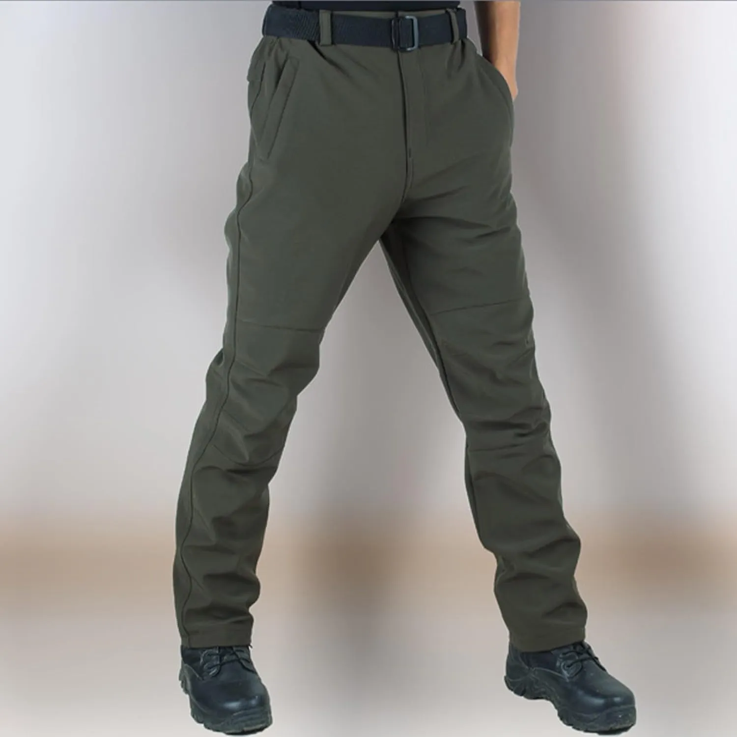 ADHOWBEW Tactical Cargo Pants for Men Elastic Waist Relaxed Fit Big and Tall Construction Pockets Hiking Trousers