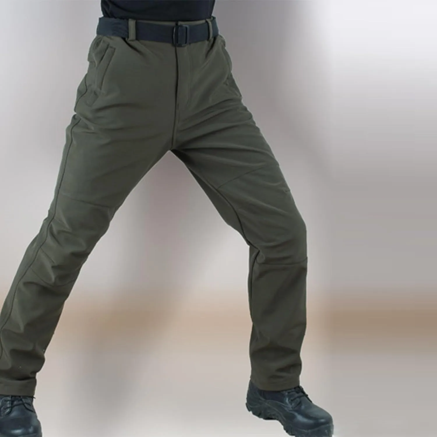 ADHOWBEW Tactical Cargo Pants for Men Elastic Waist Relaxed Fit Big and Tall Construction Pockets Hiking Trousers