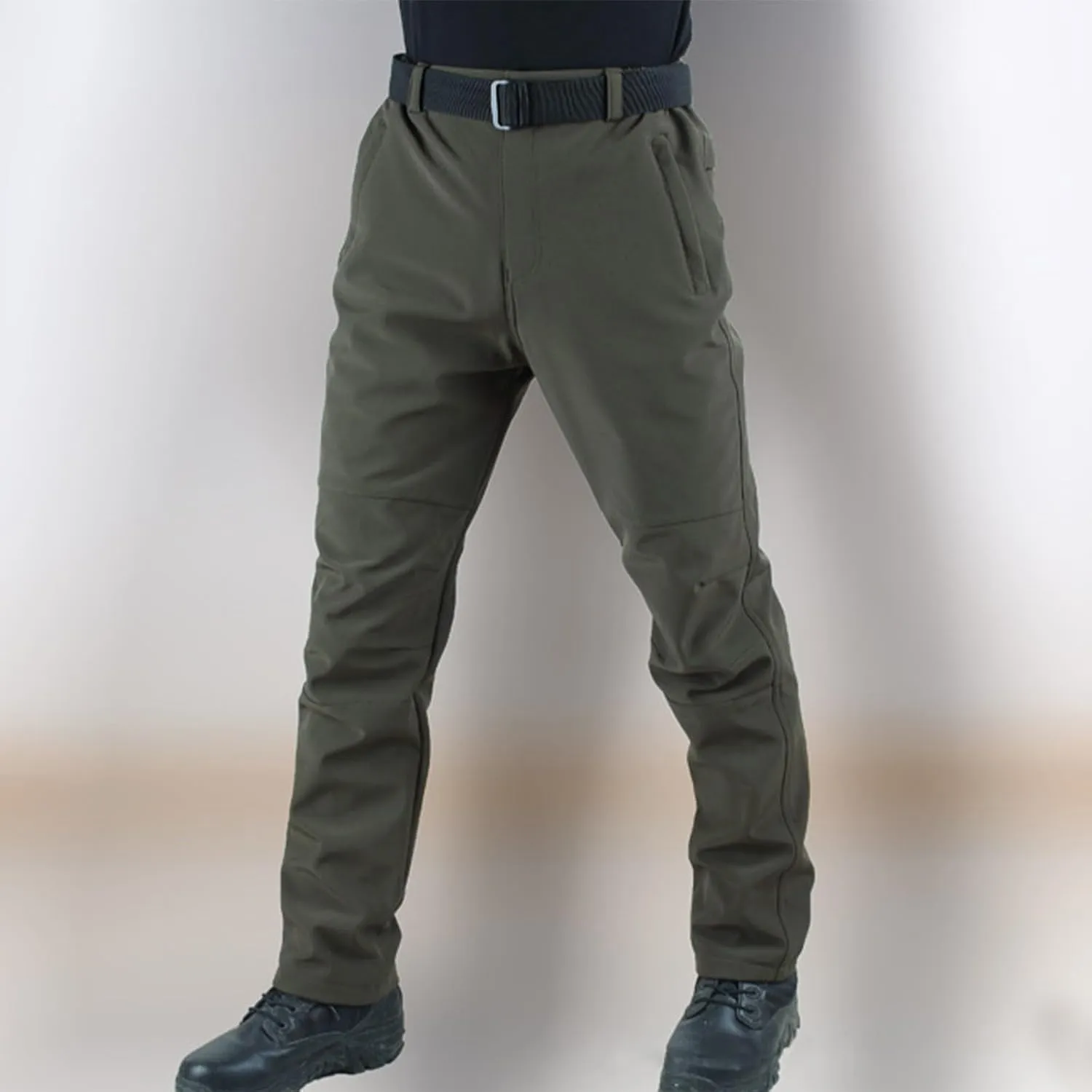 ADHOWBEW Tactical Cargo Pants for Men Elastic Waist Relaxed Fit Big and Tall Construction Pockets Hiking Trousers