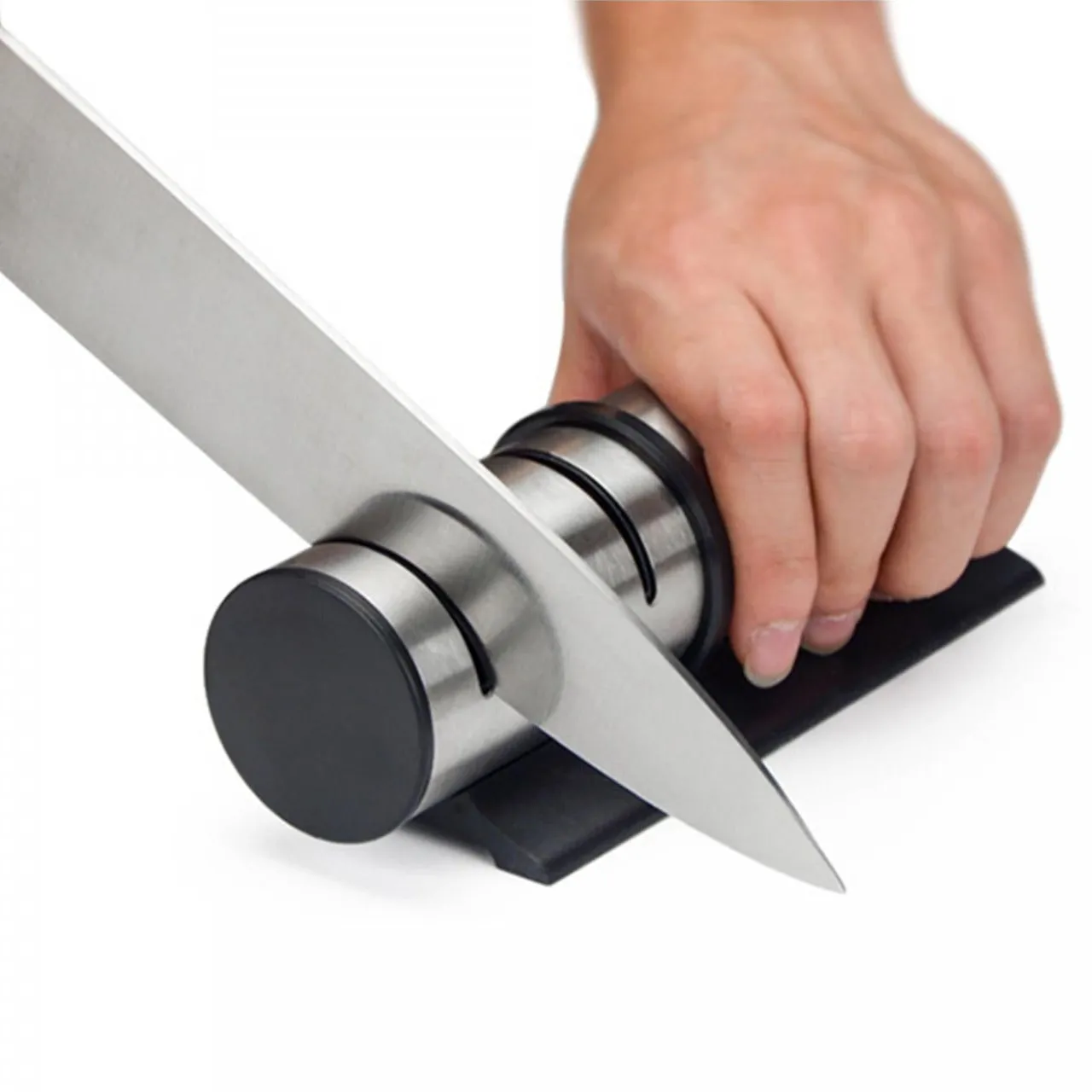 Afilador manual de cuchillos de acero inoxidable 3 en 1 | BronKitchen©