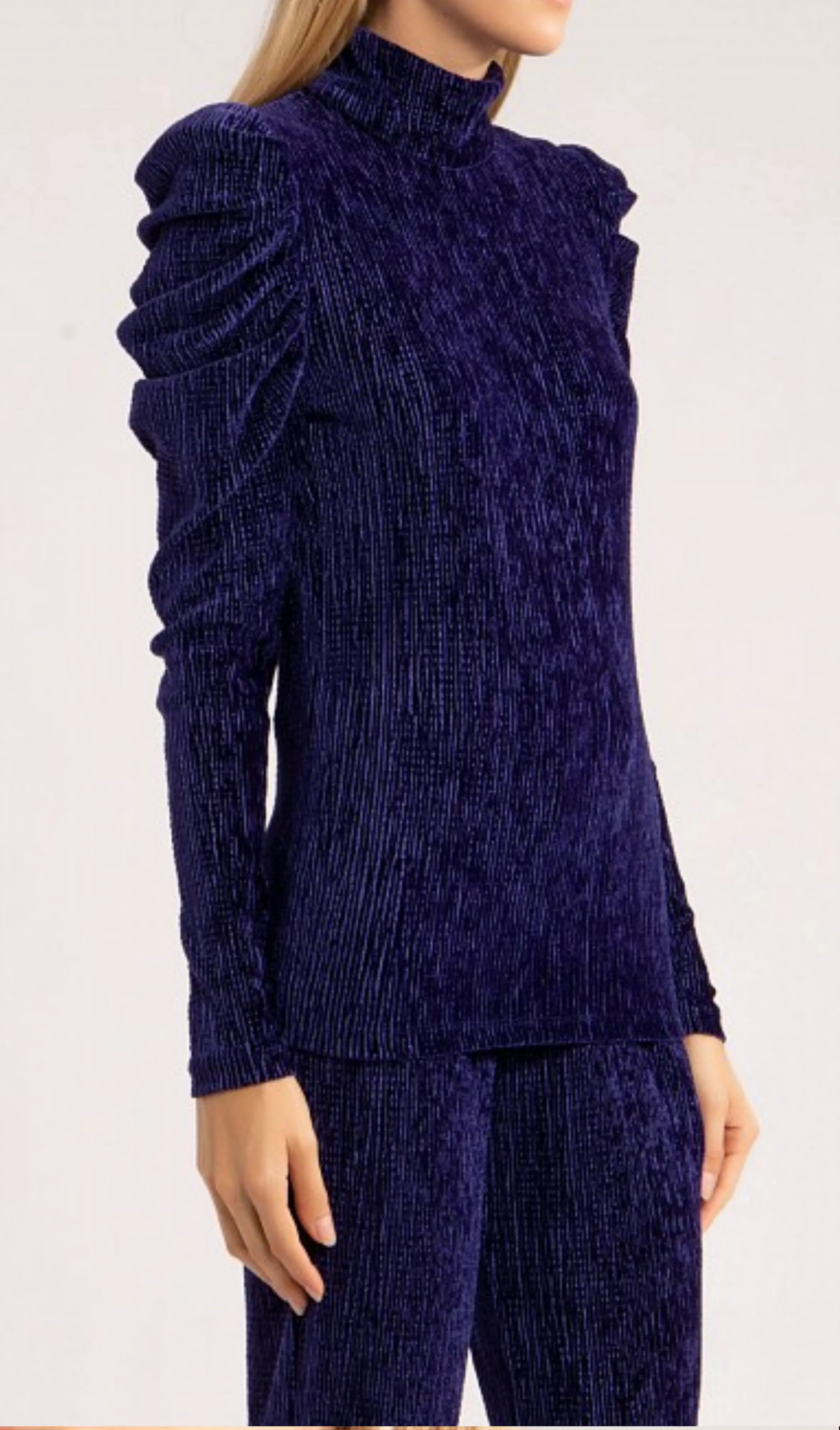 Blusa Veludo Plissado