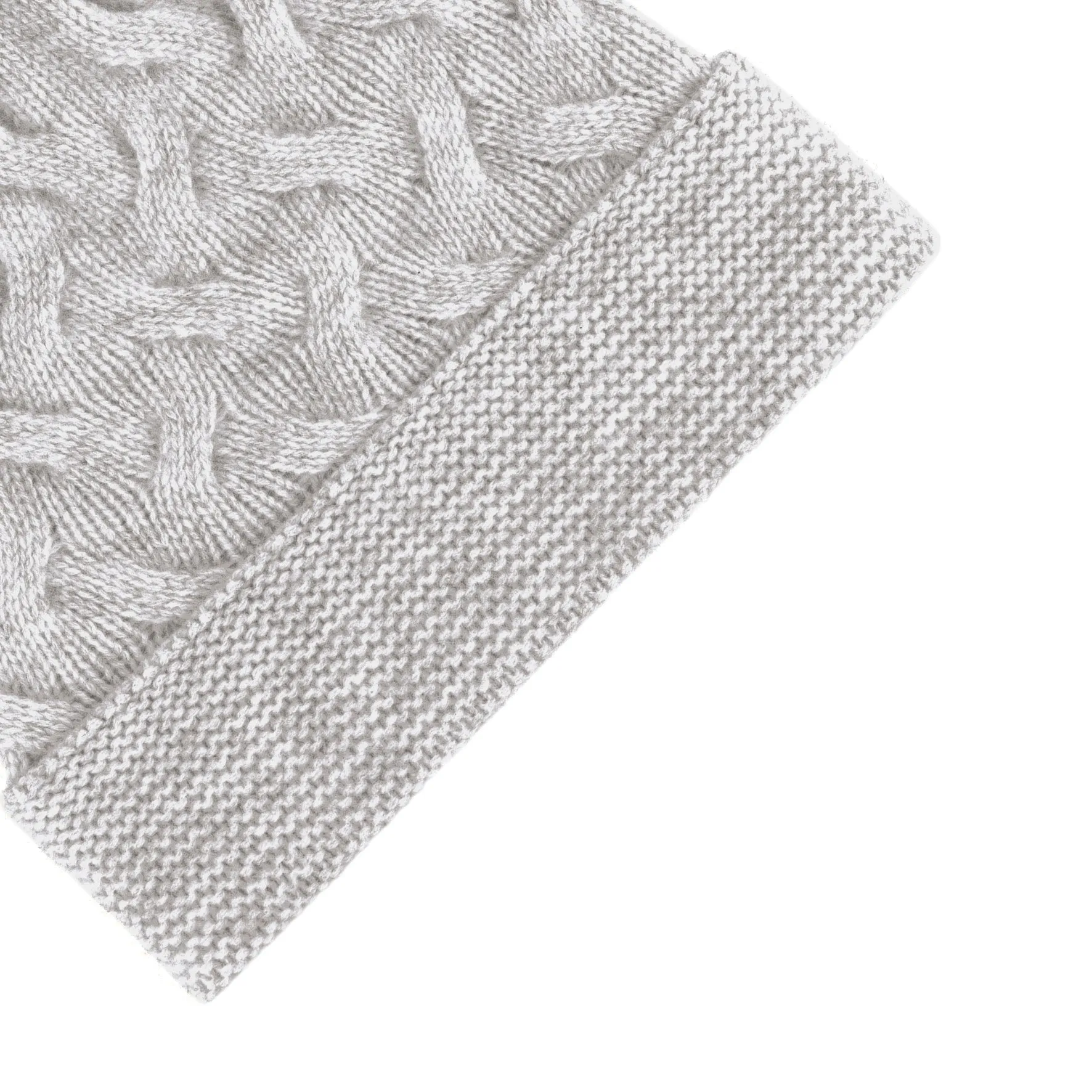 Bonnet à pompon cachemire - Gris claire