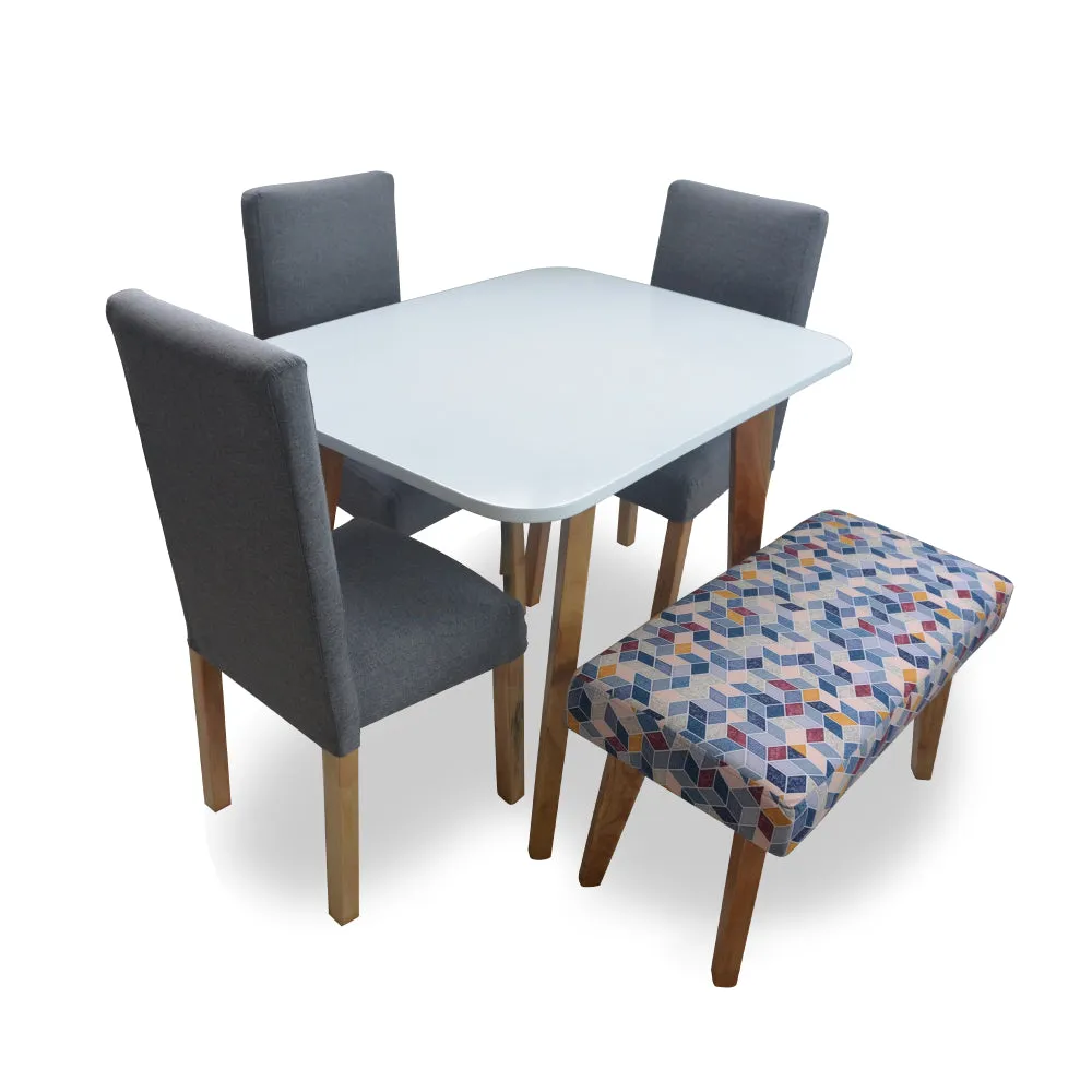Combo Sofa en L Cama Bridge   Juego de Comedor Nordico