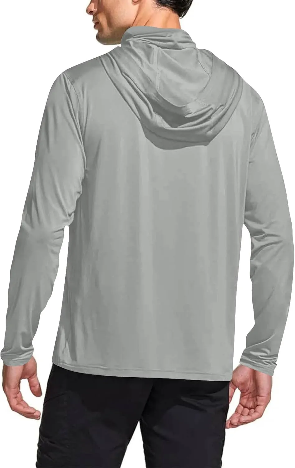 Fishing Shirts for Men UPF 50  Sun Protection Hooded Shirt with Mask Rash Guard Long Sleeve Hiking Cooling Blouses