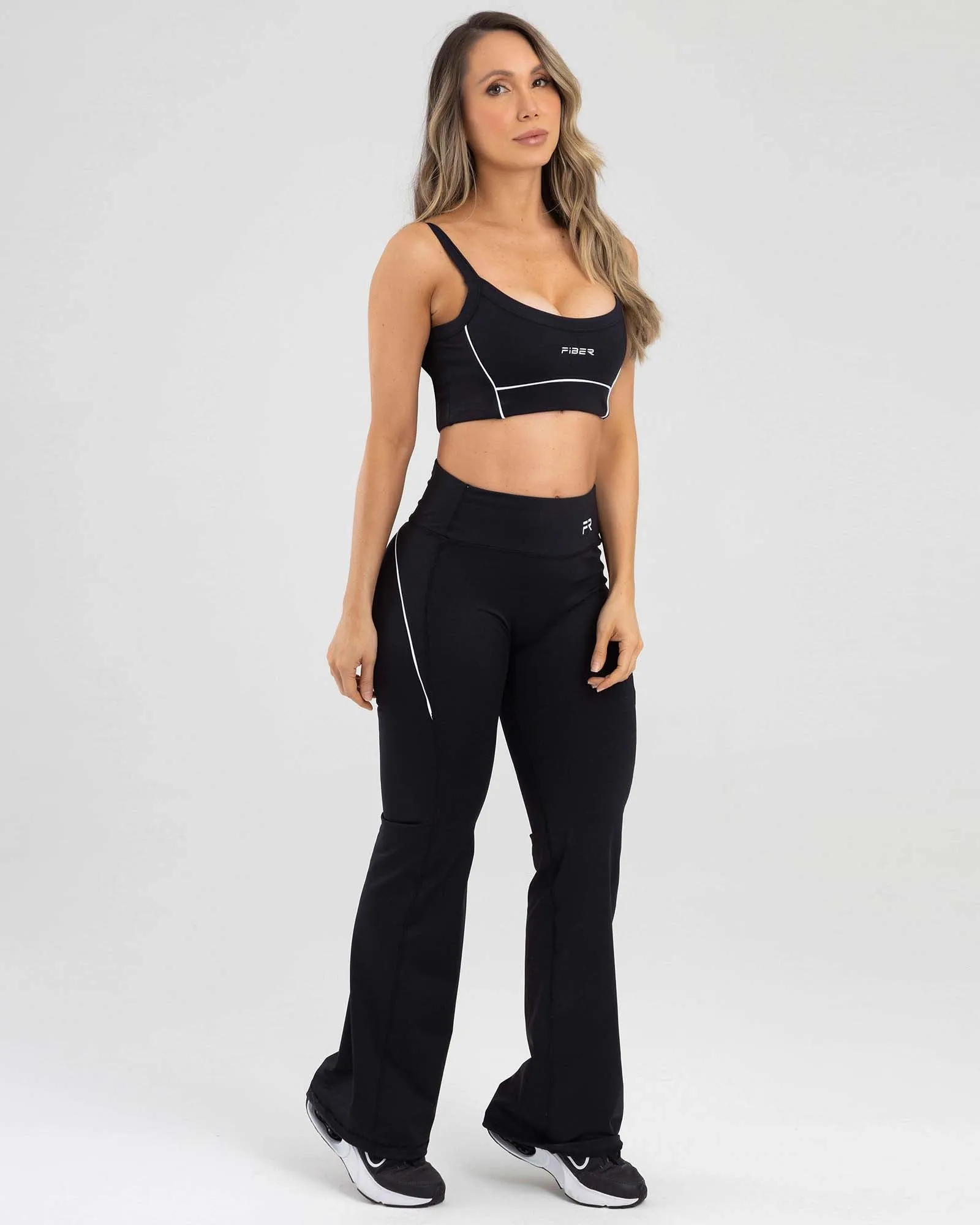 Leggings bootcut negro active luxe FIBER