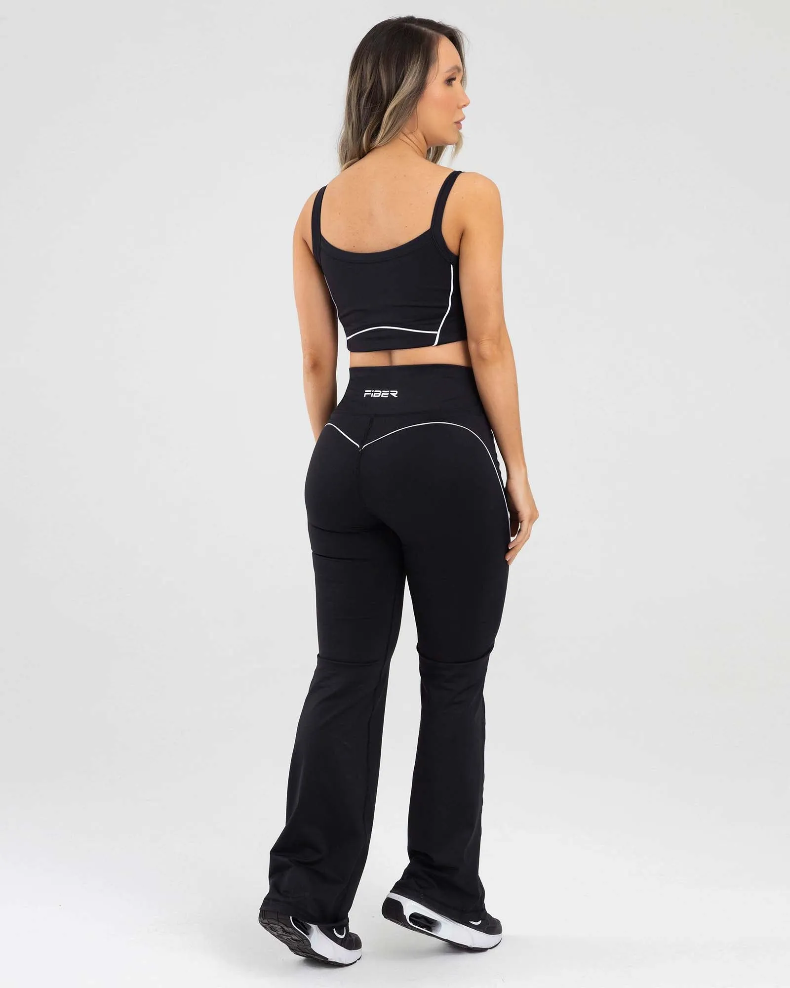 Leggings bootcut negro active luxe FIBER
