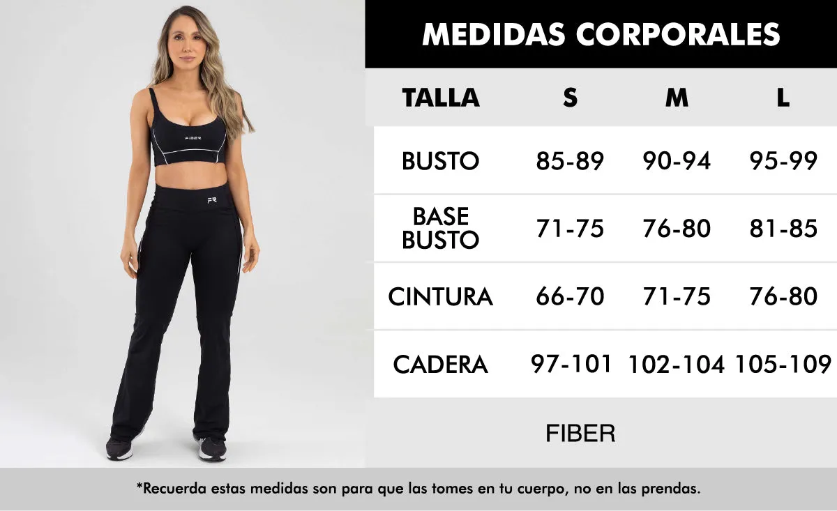 Leggings bootcut negro active luxe FIBER