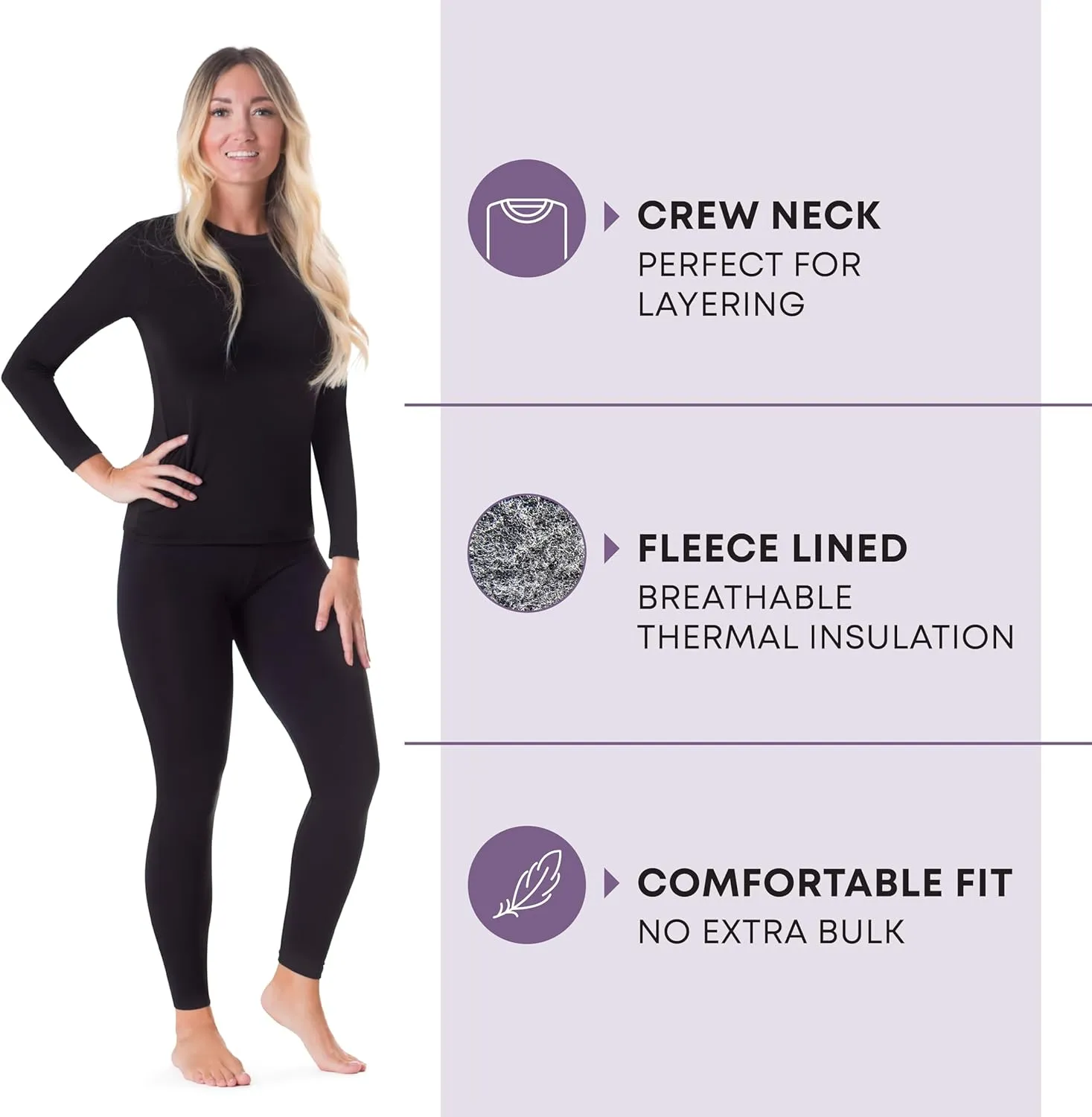 Rocky Thermal Underwear for Women, Long Johns Fleece Lined Set, Shirt & Pants, Base Layer w/Leggings/Bottoms Ski/Extreme Cold