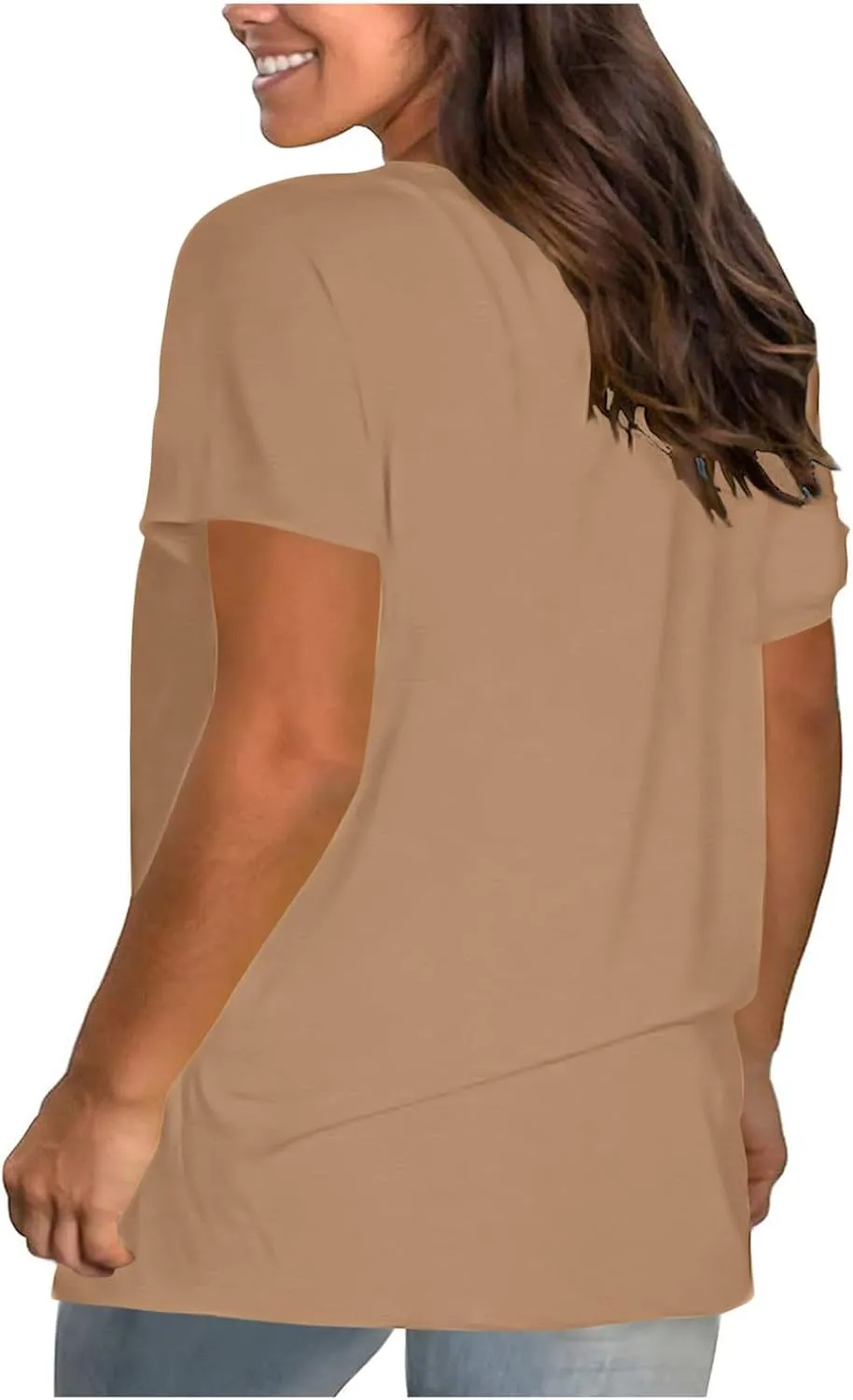 Summer Tops for Women 2025 Trendy Short Sleeve Tshirts Casual Loose Crew Neck T Shirts Plus Size Workout Tunic Blouse