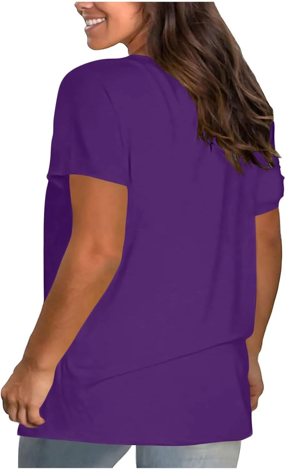Summer Tops for Women 2025 Trendy Short Sleeve Tshirts Casual Loose Crew Neck T Shirts Plus Size Workout Tunic Blouse