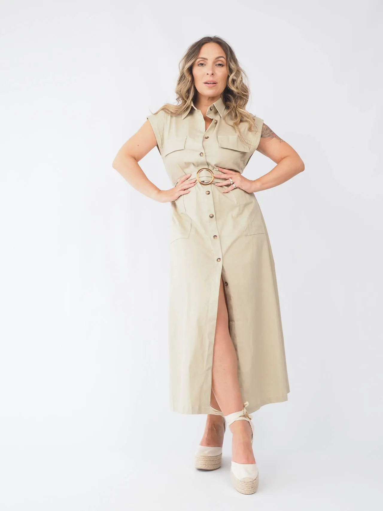Vestido Camiseiro Com Cinto